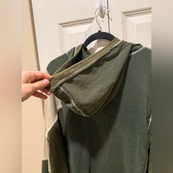 POL Raw Edge Full zip Hooded Sweatshirt Bohemian Oversized Chic , size M - Picture 4 of 12